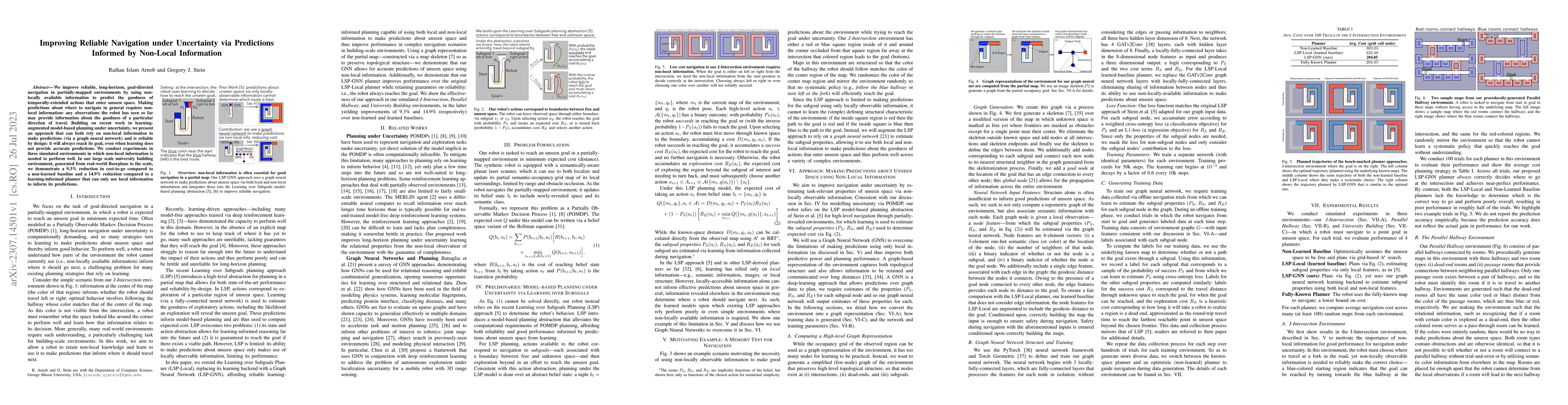 Thumbnail for Improving Reliable Navigation under Uncertainty via Predictions Informed
  by Non-Local Information