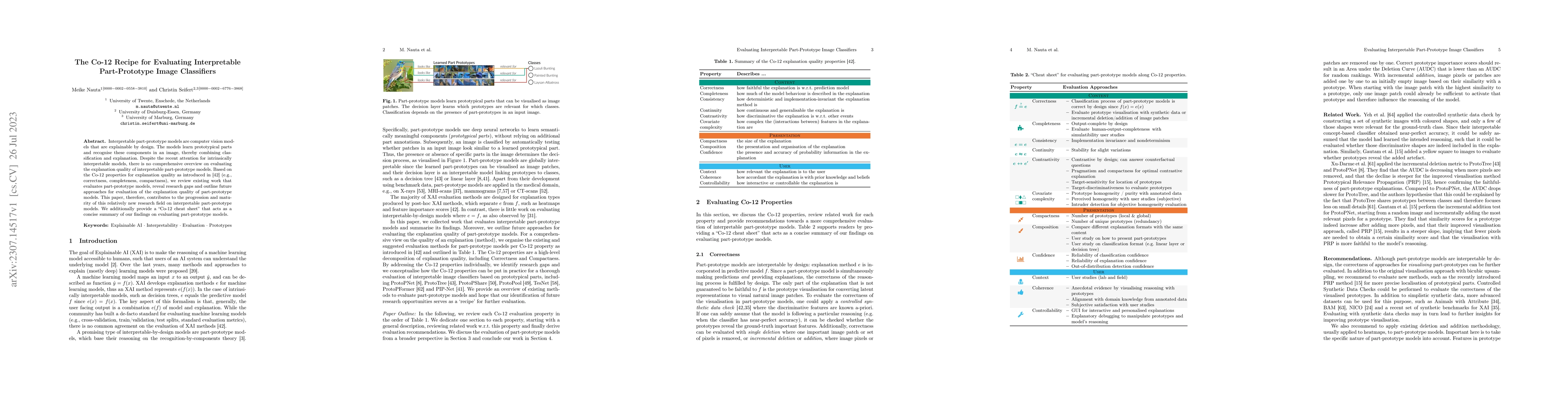 Thumbnail for The Co-12 Recipe for Evaluating Interpretable Part-Prototype Image
  Classifiers