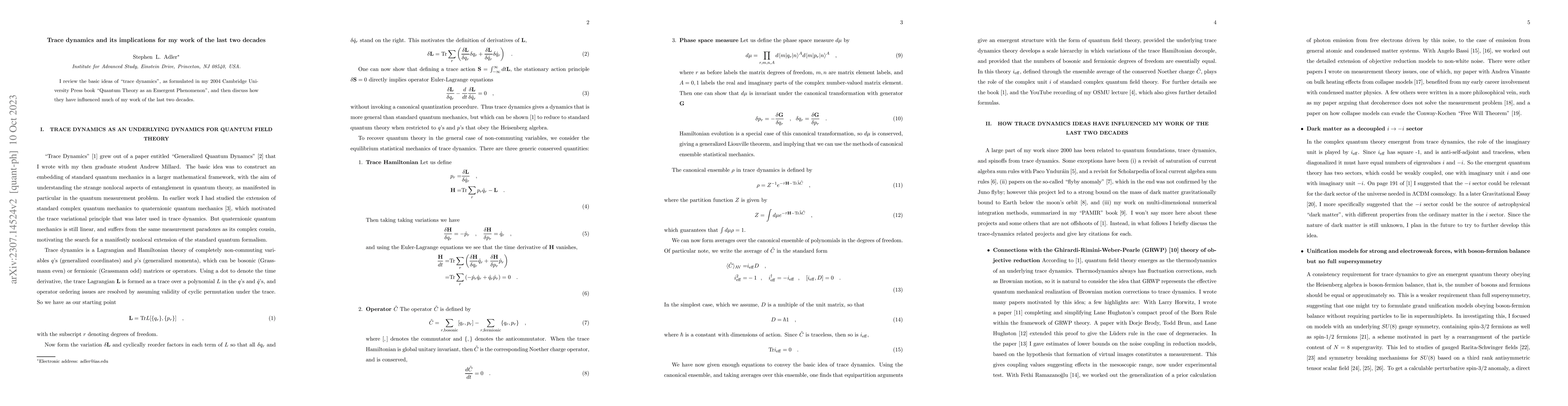Thumbnail for Trace dynamics and its implications for my work of the last two decades