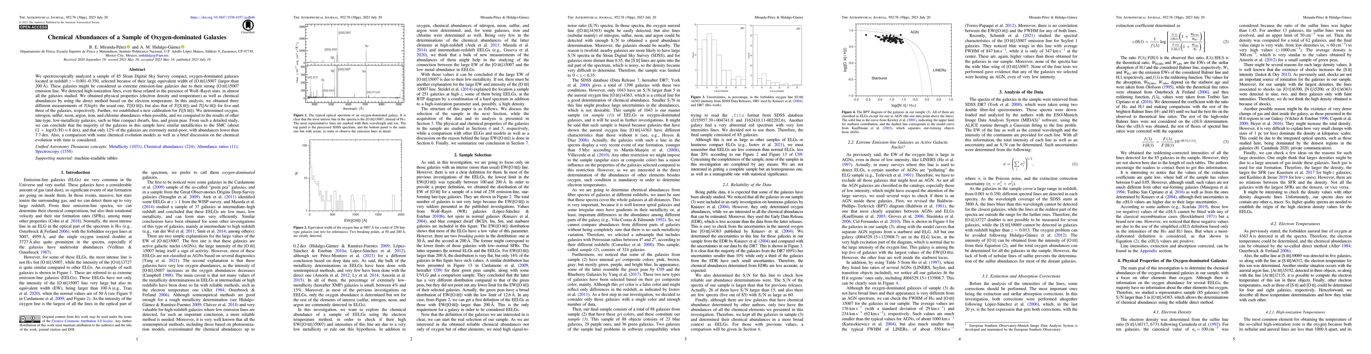 Thumbnail for Chemical Abundances of a Sample of Oxygen-dominated Galaxies