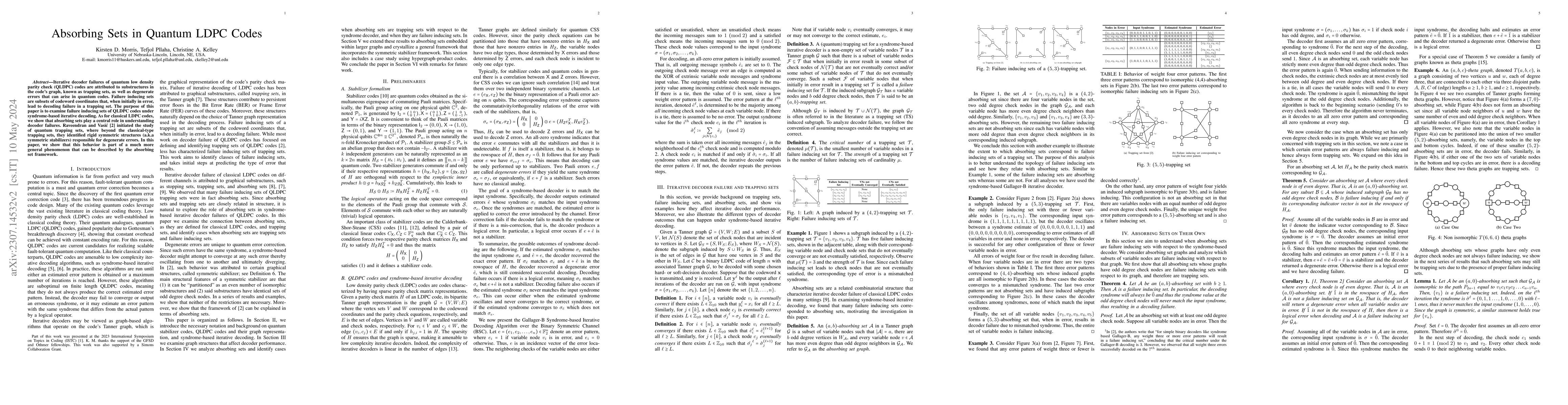 Thumbnail for Absorbing Sets in Quantum LDPC Codes