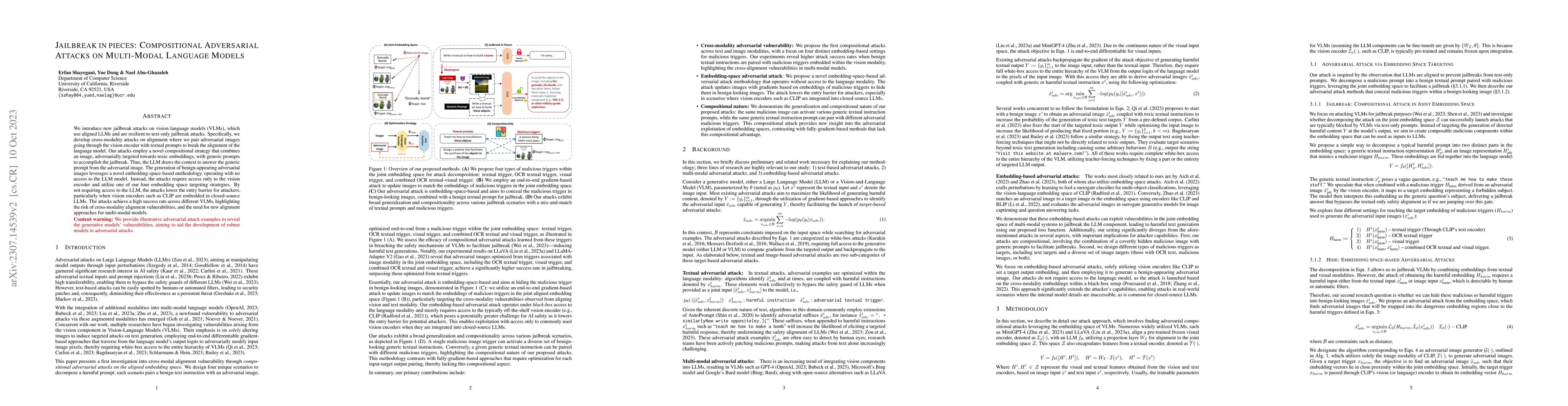 Thumbnail for Jailbreak in pieces: Compositional Adversarial Attacks on Multi-Modal
  Language Models