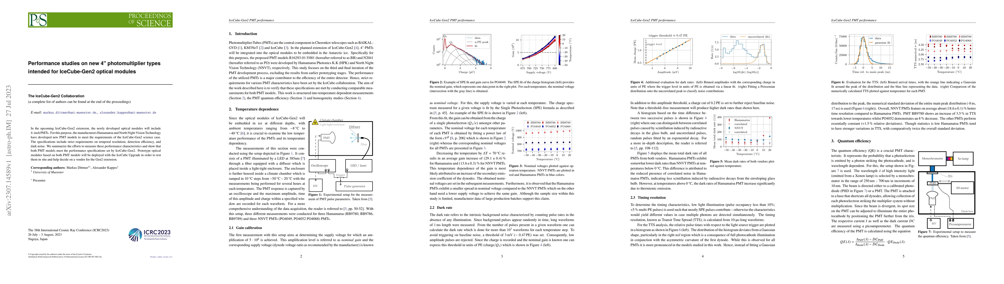 Thumbnail for Performance studies on new 4" photomultiplier types intended for
  IceCube-Gen2 optical modules