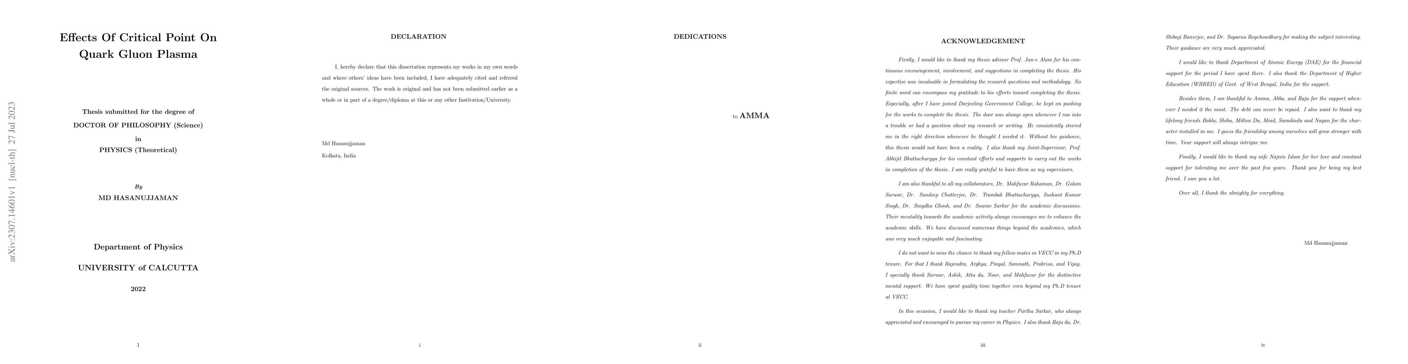 Thumbnail for Effects of Critical Point on Quark Gluon Plasma