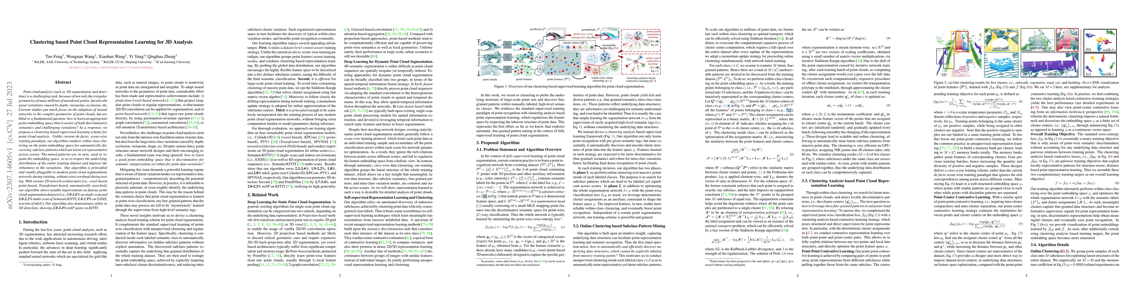 Thumbnail for Clustering based Point Cloud Representation Learning for 3D Analysis