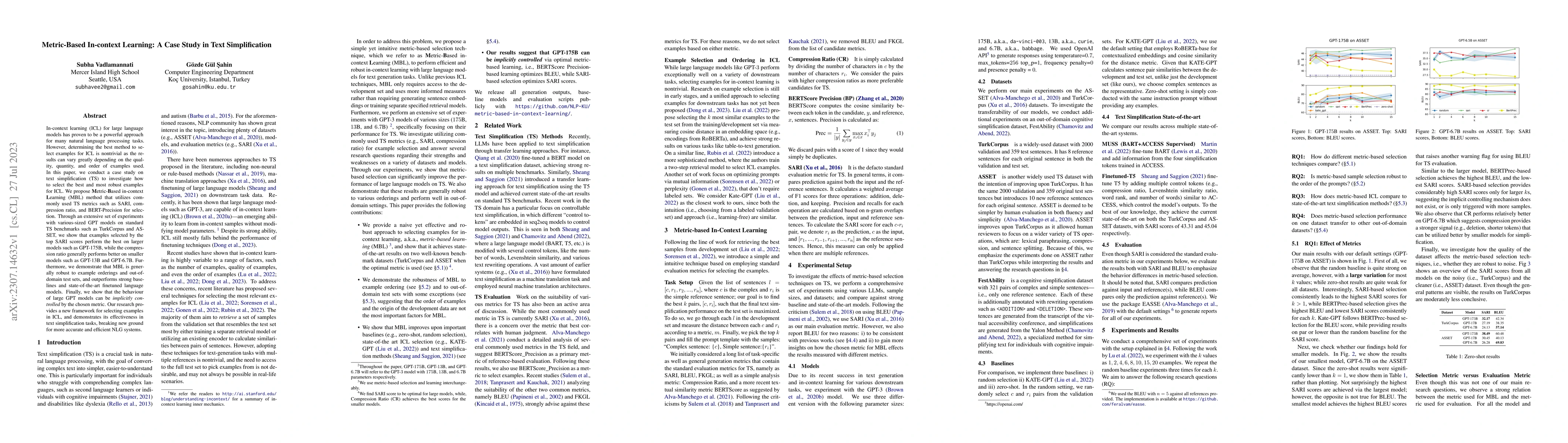 Thumbnail for Metric-Based In-context Learning: A Case Study in Text Simplification