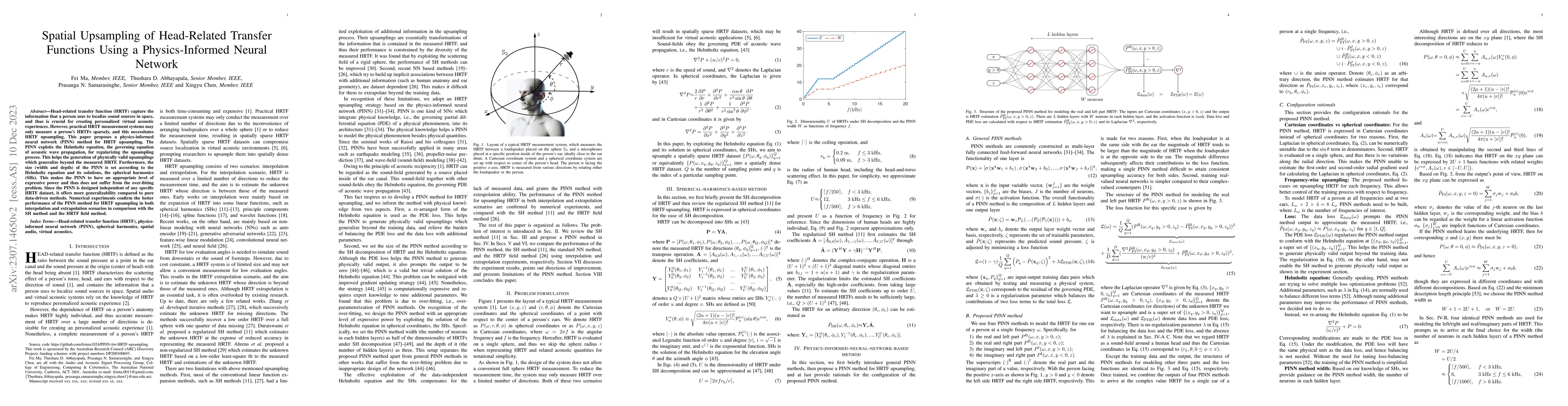 Thumbnail for Spatial Upsampling of Head-Related Transfer Functions Using a
  Physics-Informed Neural Network