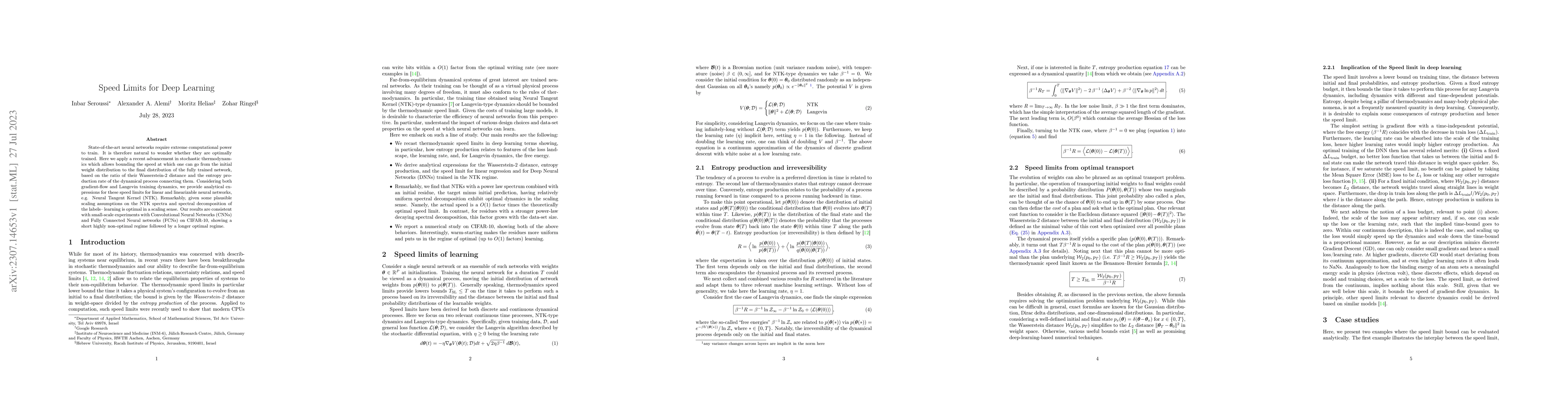 Thumbnail for Speed Limits for Deep Learning