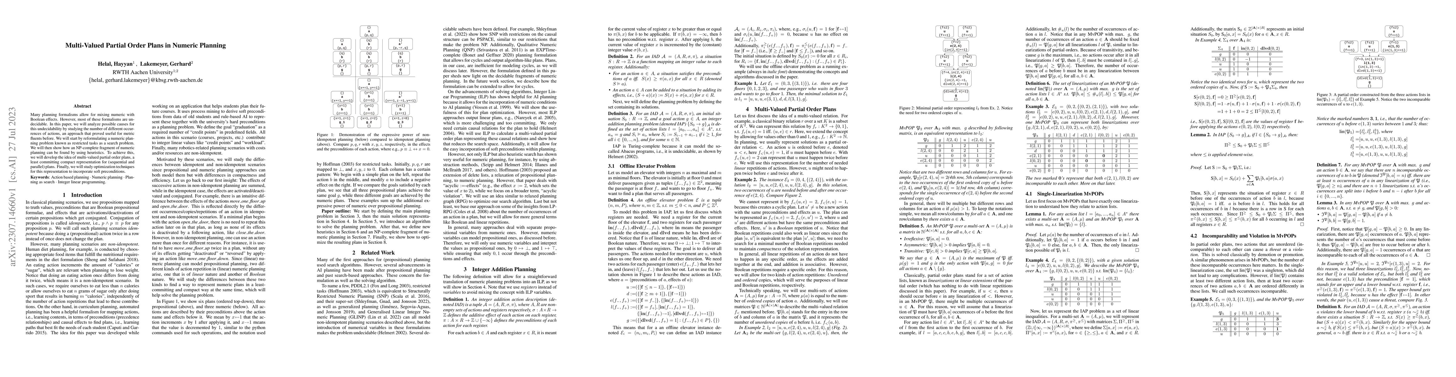 Thumbnail for Multi-Valued Partial Order Plans in Numeric Planning