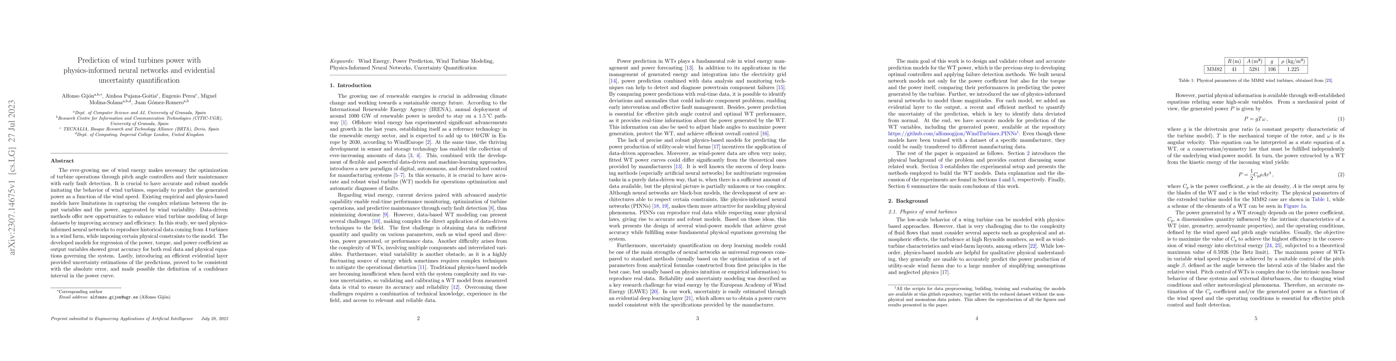 Thumbnail for Prediction of wind turbines power with physics-informed neural networks
  and evidential uncertainty quantification