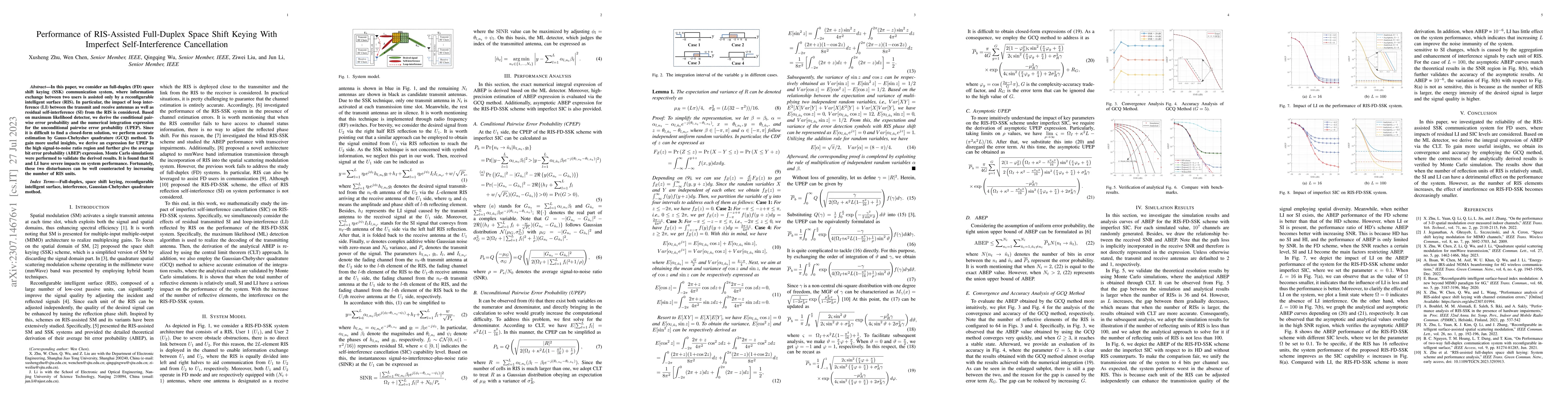 Thumbnail for Performance of RIS-Assisted Full-Duplex Space Shift Keying With
  Imperfect Self-Interference Cancellation