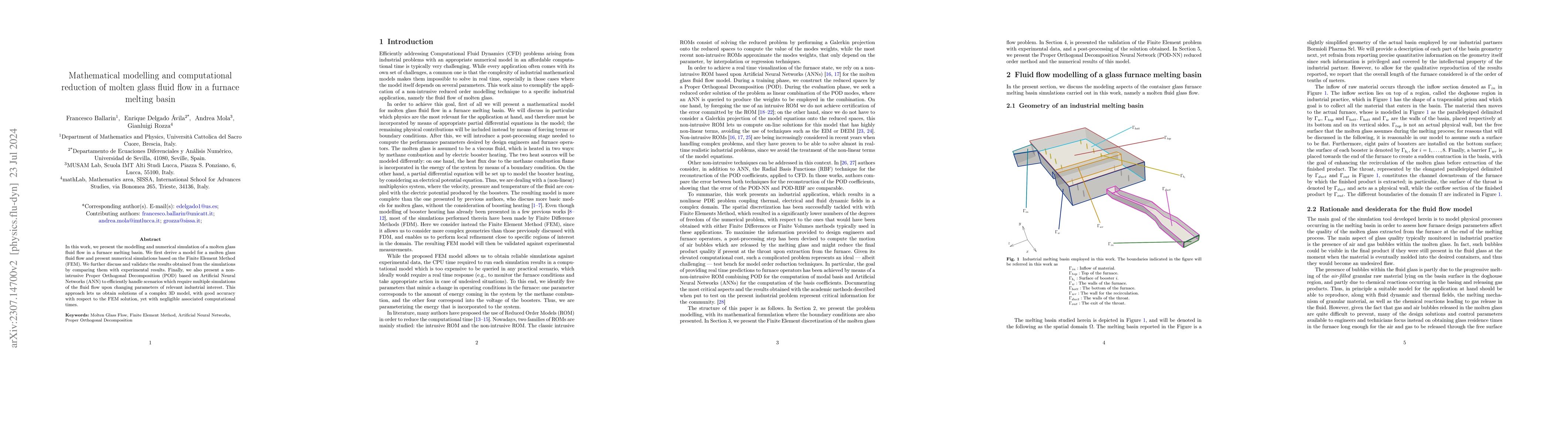 Thumbnail for Mathematical modelling and computational reduction of molten glass fluid
  flow in a furnace melting basin
