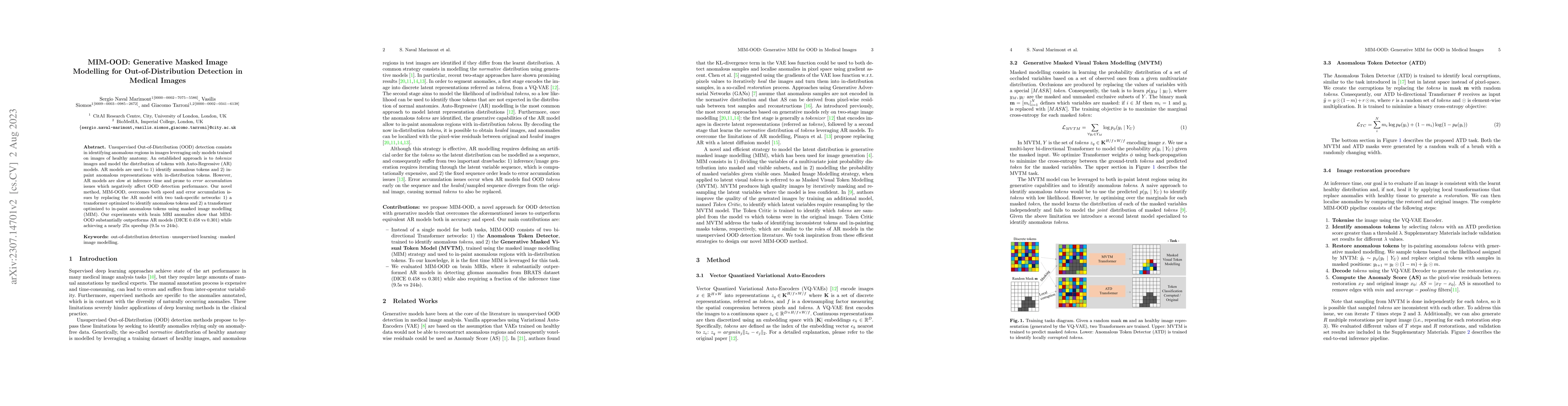 Thumbnail for MIM-OOD: Generative Masked Image Modelling for Out-of-Distribution
  Detection in Medical Images
