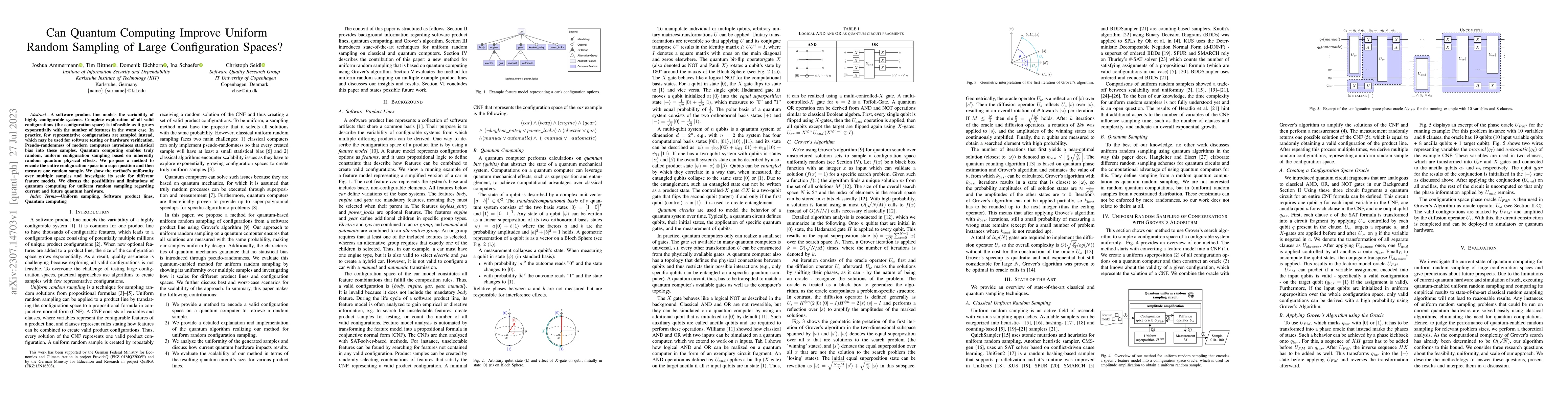 Thumbnail for Can Quantum Computing Improve Uniform Random Sampling of Large
  Configuration Spaces? (Preprint)