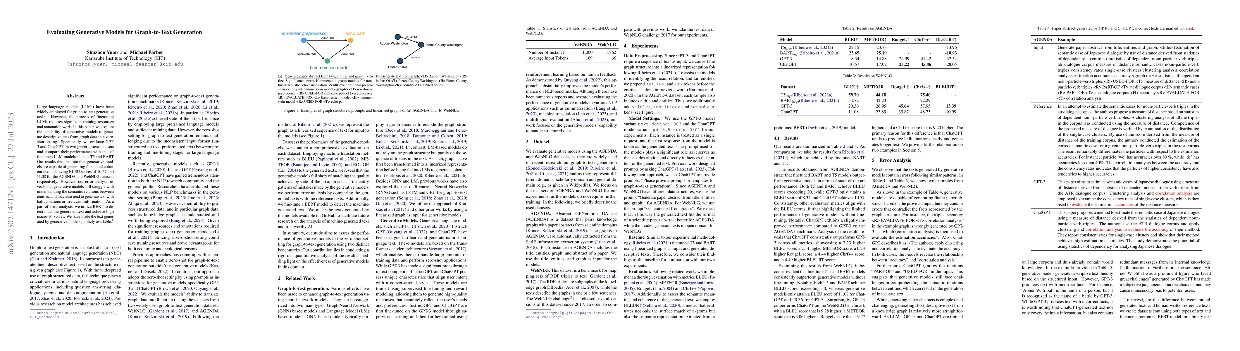 Thumbnail for Evaluating Generative Models for Graph-to-Text Generation