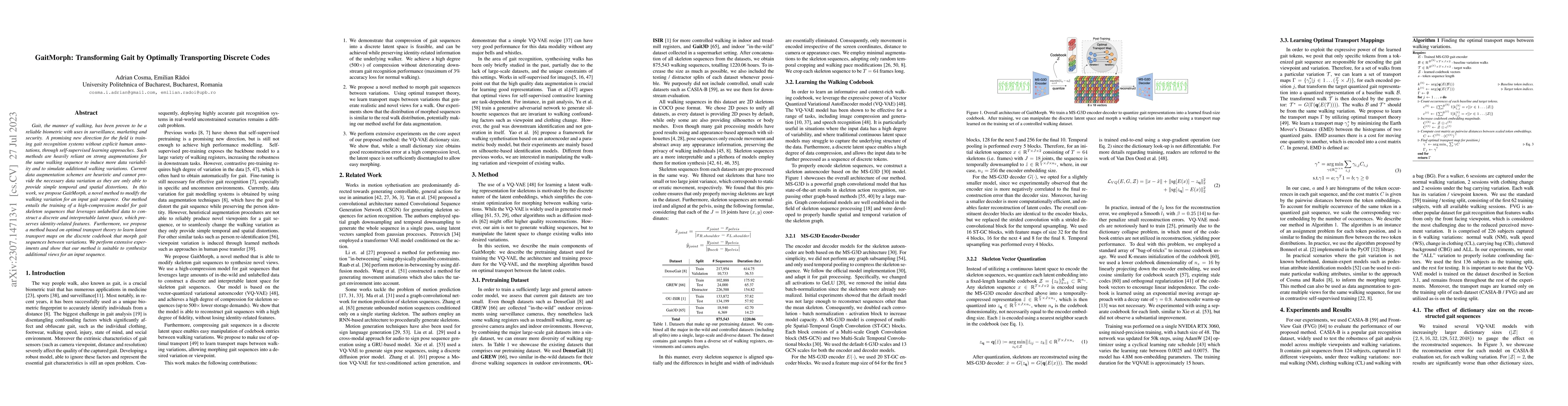 Thumbnail for GaitMorph: Transforming Gait by Optimally Transporting Discrete Codes