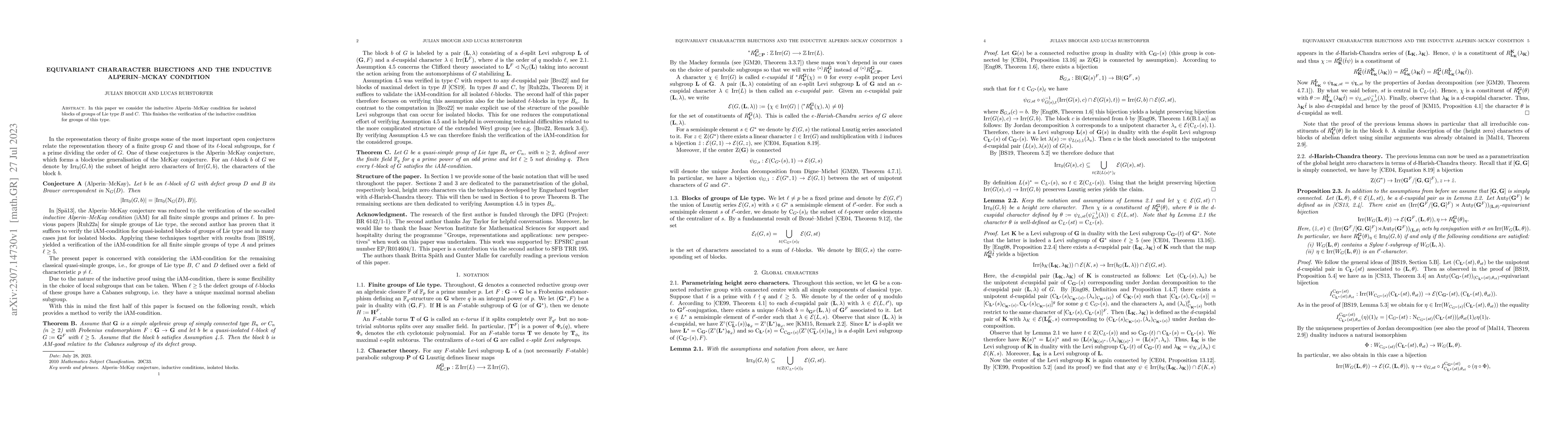 Thumbnail for Equivariant chararacter bijections and the Alperin-McKay conjecture