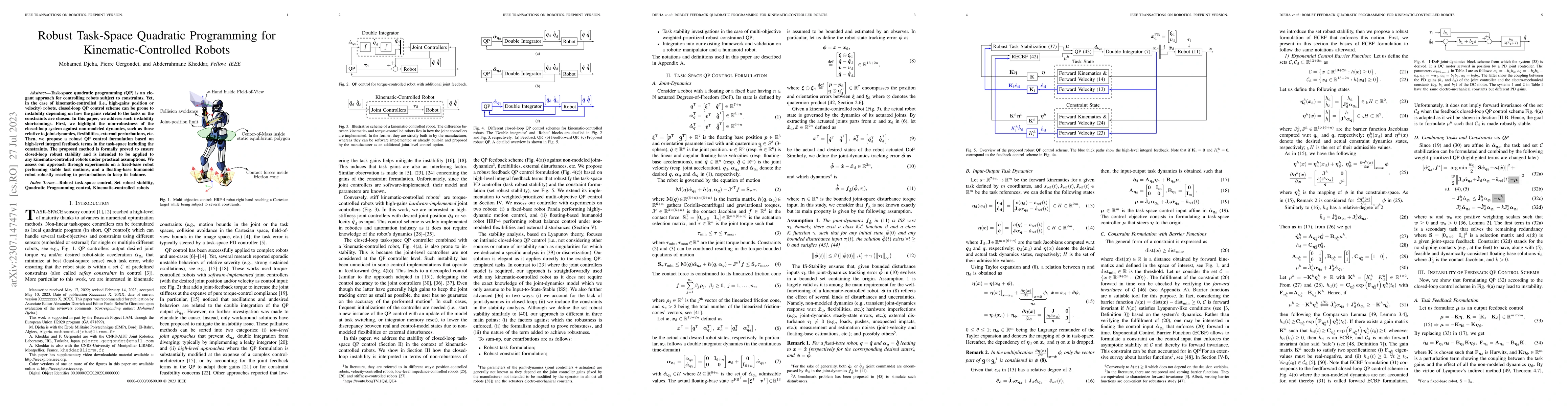 Thumbnail for Robust Task-Space Quadratic Programming for Kinematic-Controlled Robots