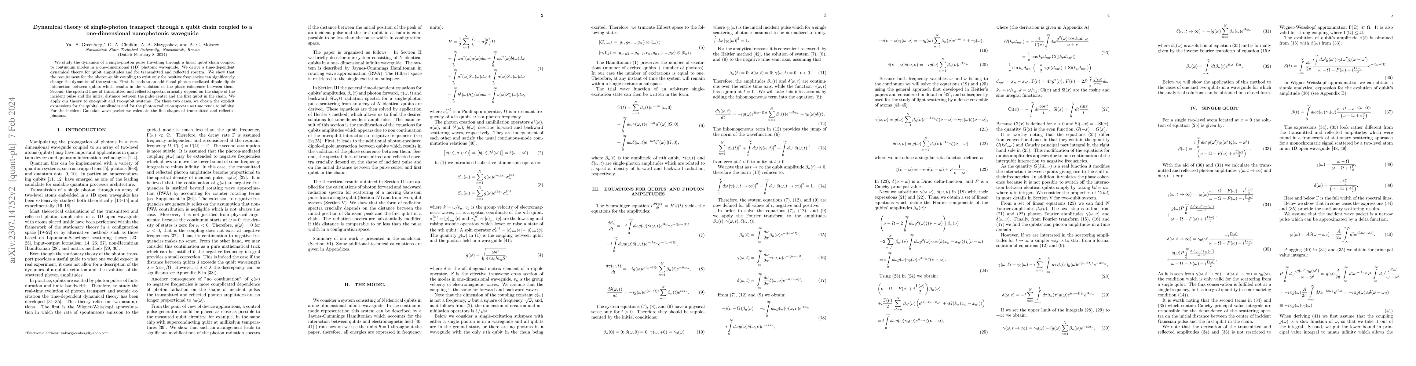 Thumbnail for Dynamical theory of single-photon transport through a qubit chain
  coupled to a one-dimensional nanophotonic waveguide