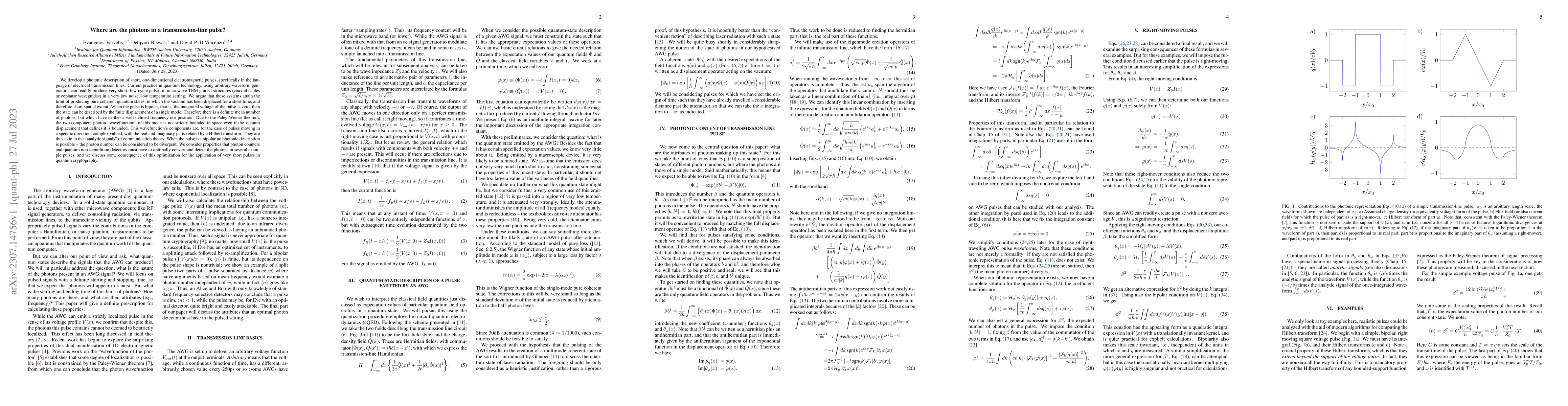 Thumbnail for Where are the photons in a transmission-line pulse?
