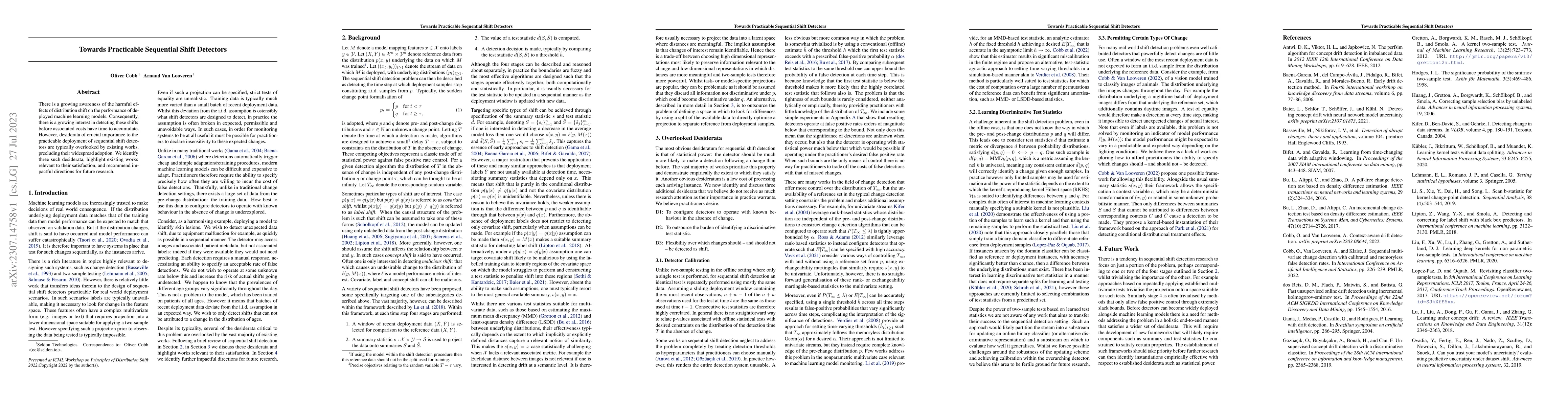Thumbnail for Towards Practicable Sequential Shift Detectors