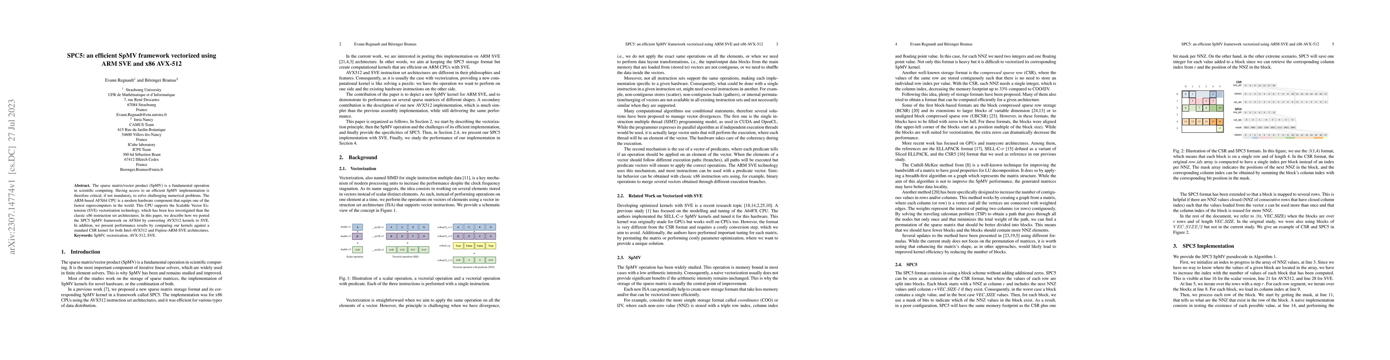 Thumbnail for SPC5: an efficient SpMV framework vectorized using ARM SVE and x86
  AVX-512