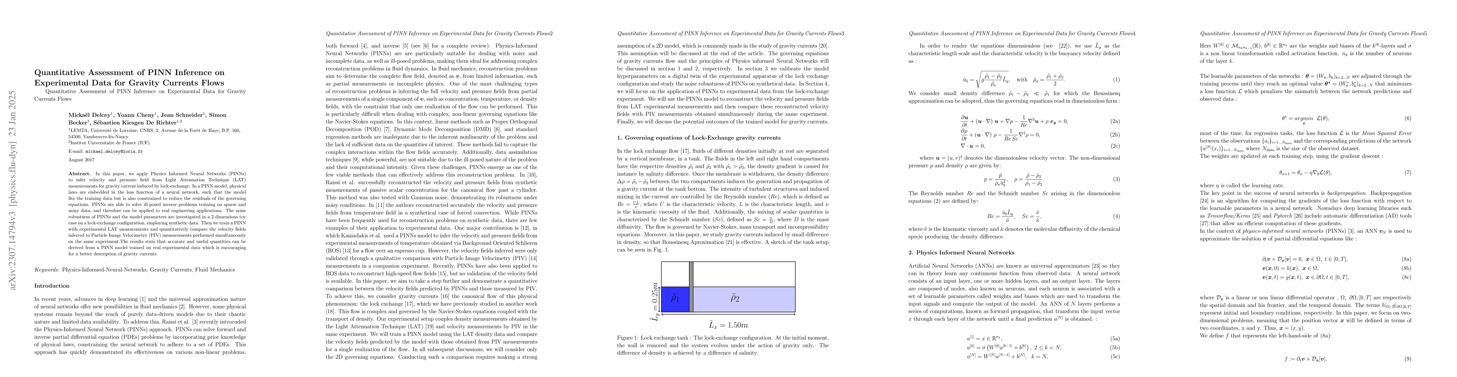 Thumbnail for Enhancing Gravity Currents Analysis through Physics-Informed Neural
  Networks: Insights from Experimental Observations