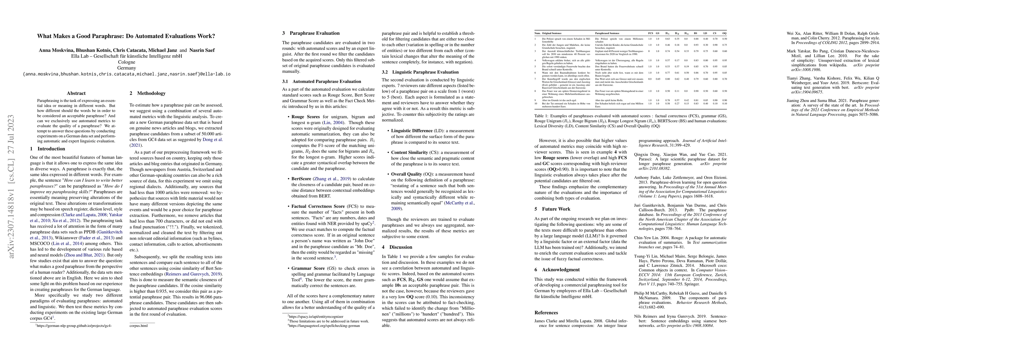 Thumbnail for What Makes a Good Paraphrase: Do Automated Evaluations Work?