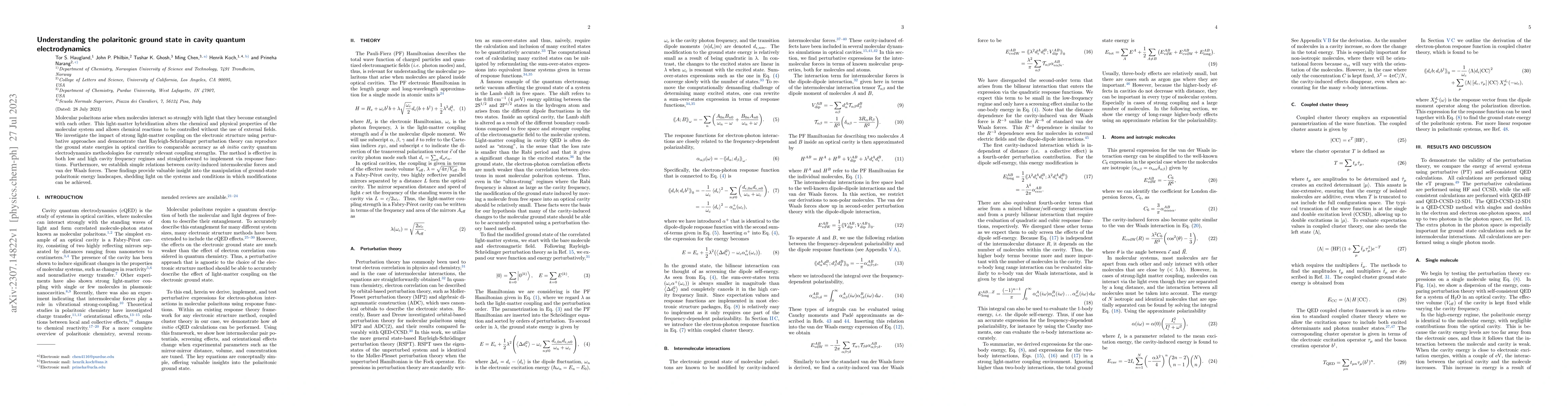 Thumbnail for Understanding the polaritonic ground state in cavity quantum
  electrodynamics