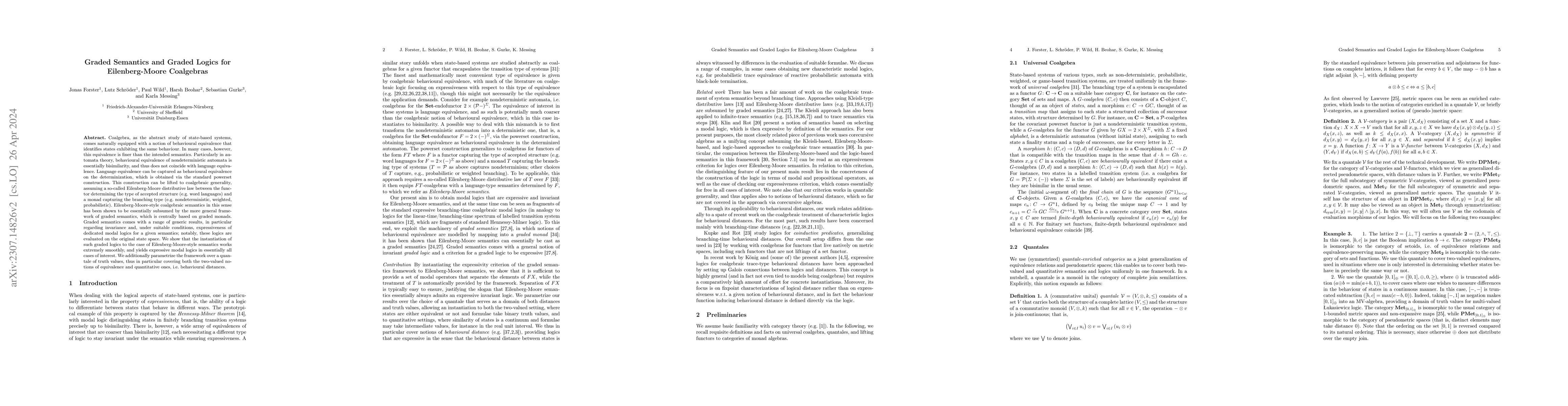 Thumbnail for Graded Semantics and Graded Logics for Eilenberg-Moore Coalgebras
