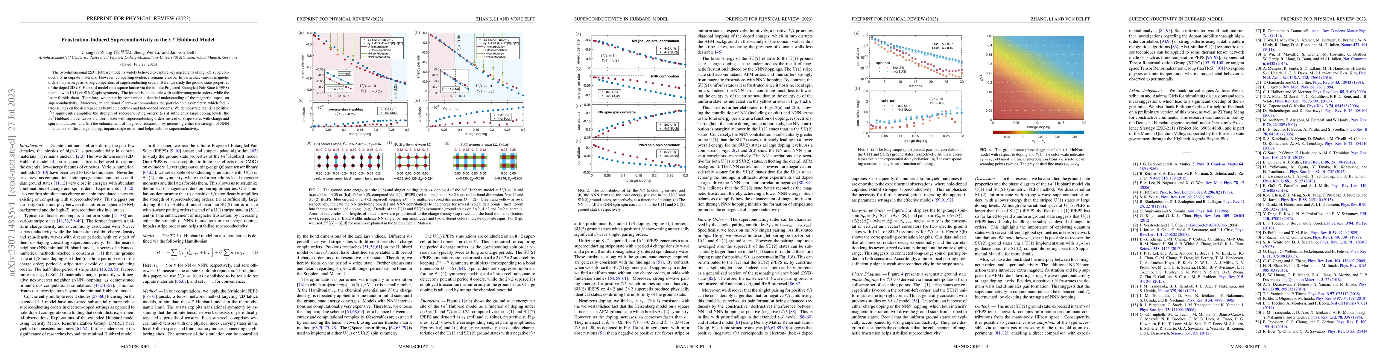 Thumbnail for Frustration-Induced Superconductivity in the $t$-$t'$ Hubbard Model