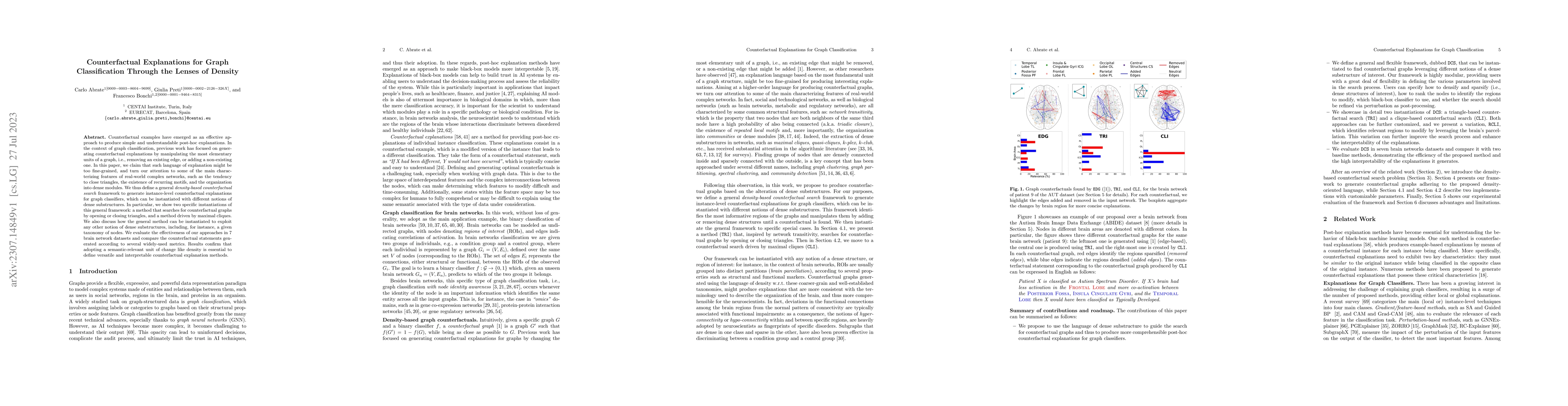Thumbnail for Counterfactual Explanations for Graph Classification Through the Lenses
  of Density