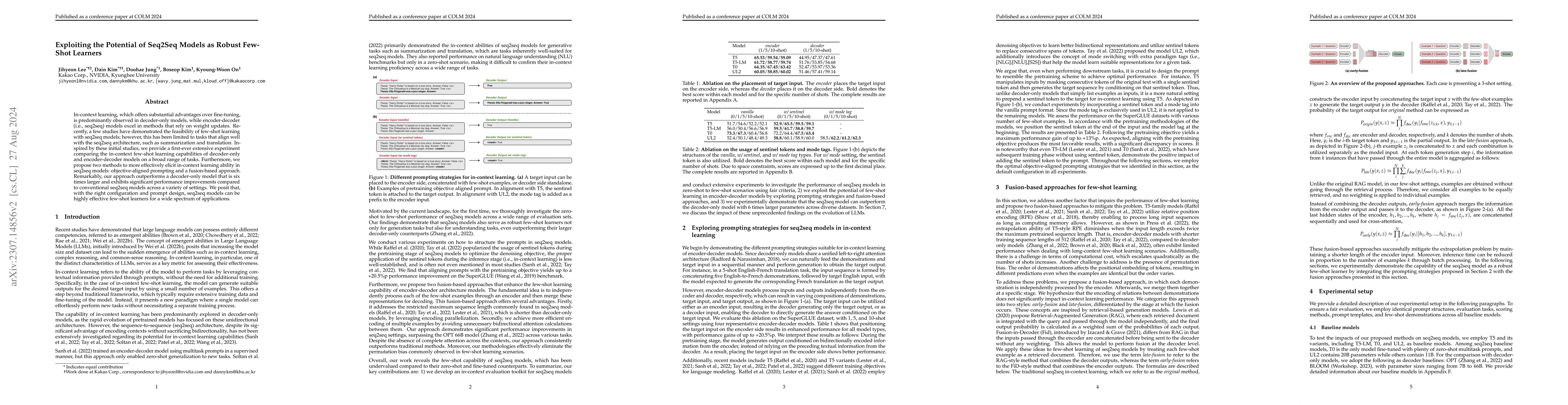 Thumbnail for Exploiting the Potential of Seq2Seq Models as Robust Few-Shot Learners