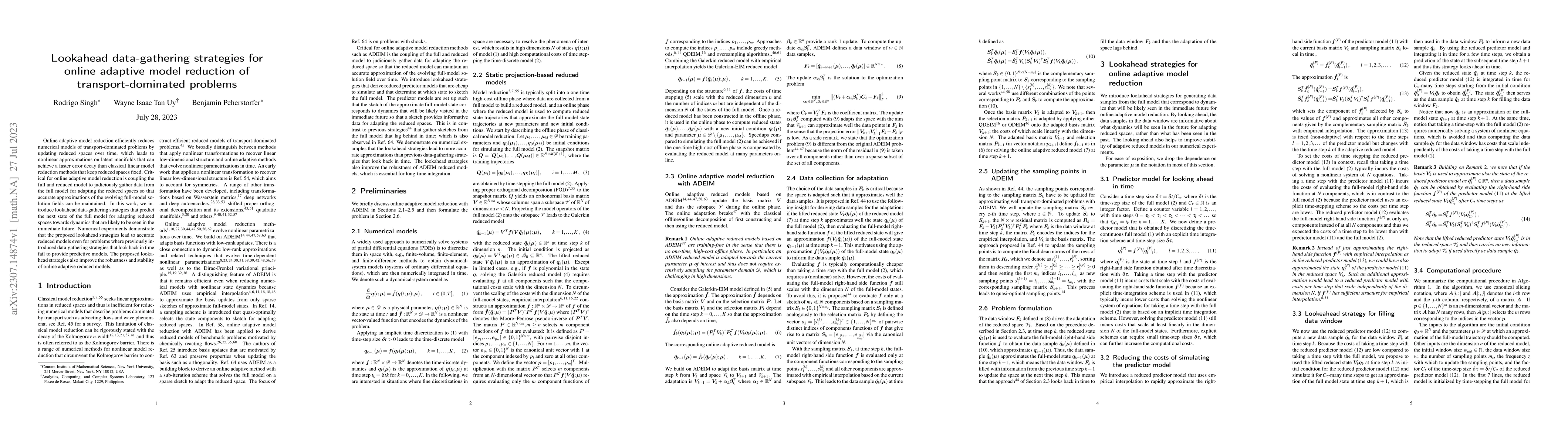 Thumbnail for Lookahead data-gathering strategies for online adaptive model reduction
  of transport-dominated problems