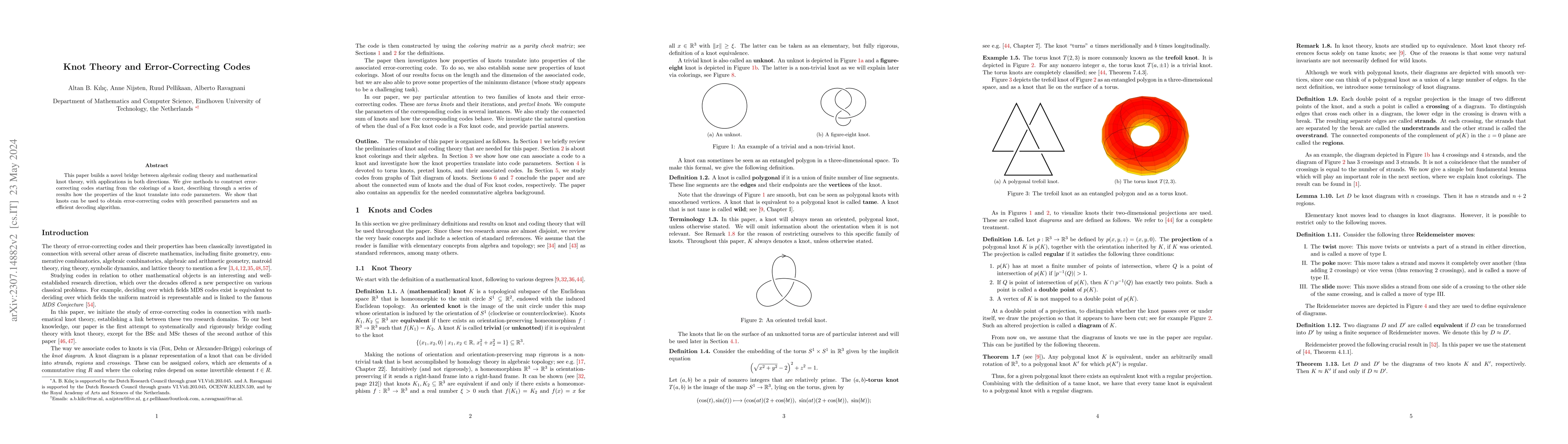 Thumbnail for Knot Theory and Error-Correcting Codes