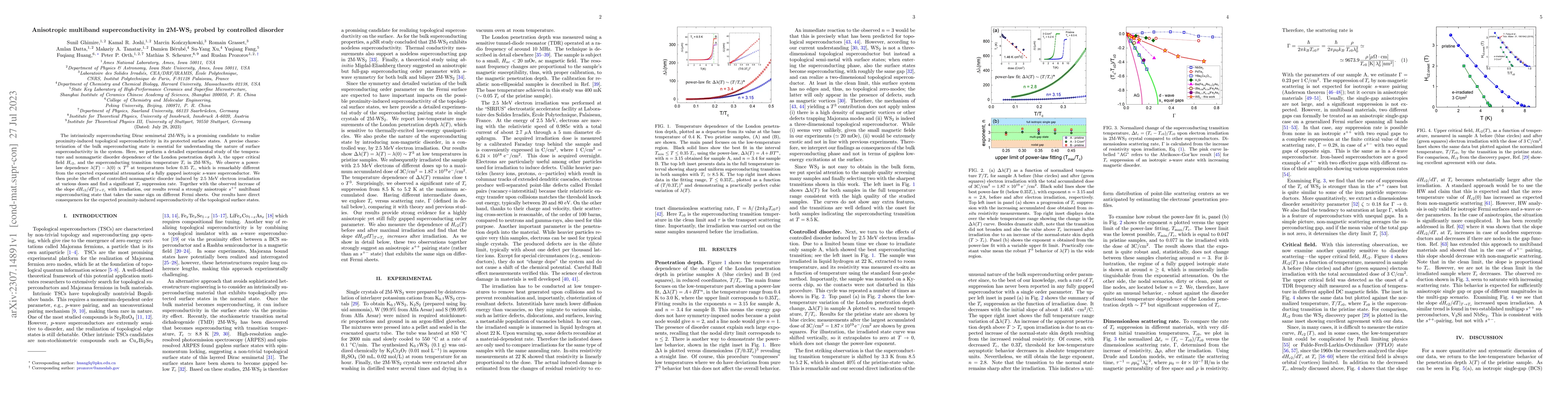 Thumbnail for Anisotropic multiband superconductivity in 2M-WS$_{2}$ probed by
  controlled disorder