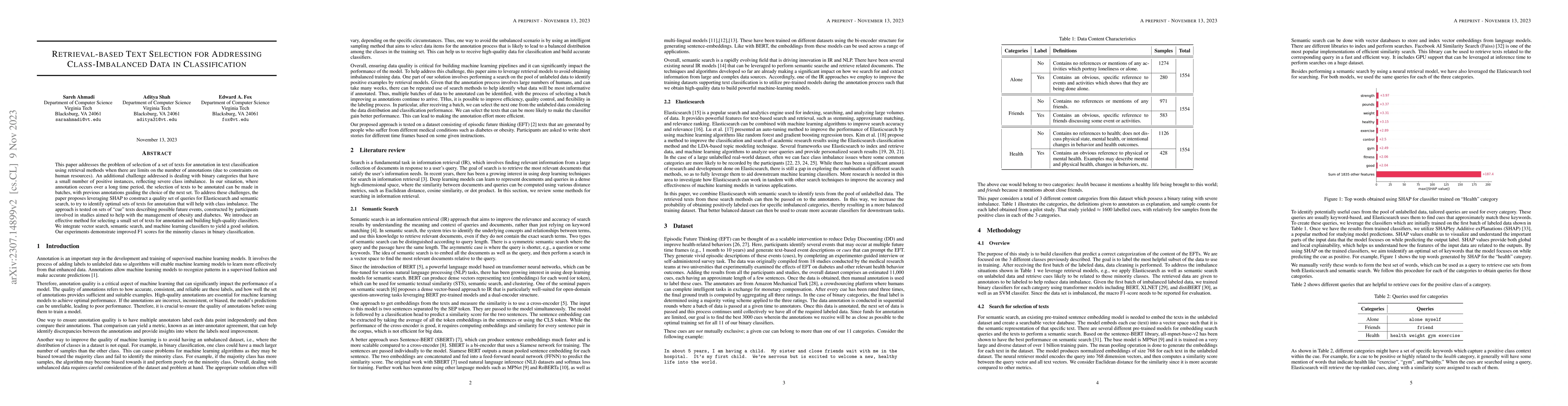Thumbnail for Retrieval-based Text Selection for Addressing Class-Imbalanced Data in
  Classification