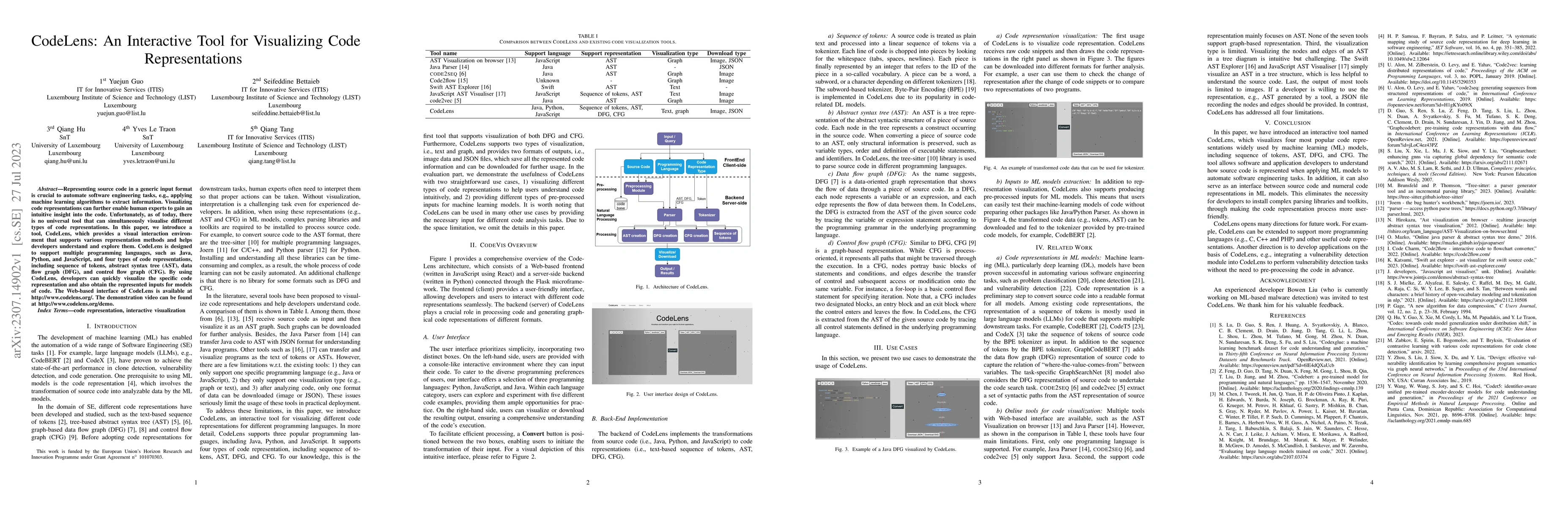 Thumbnail for CodeLens: An Interactive Tool for Visualizing Code Representations