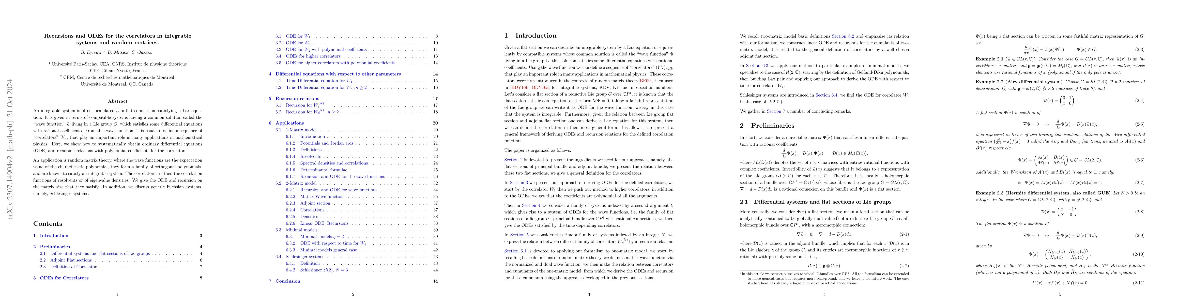 Thumbnail for Recursions and ODEs for correlations in integrable systems and random
  matrices