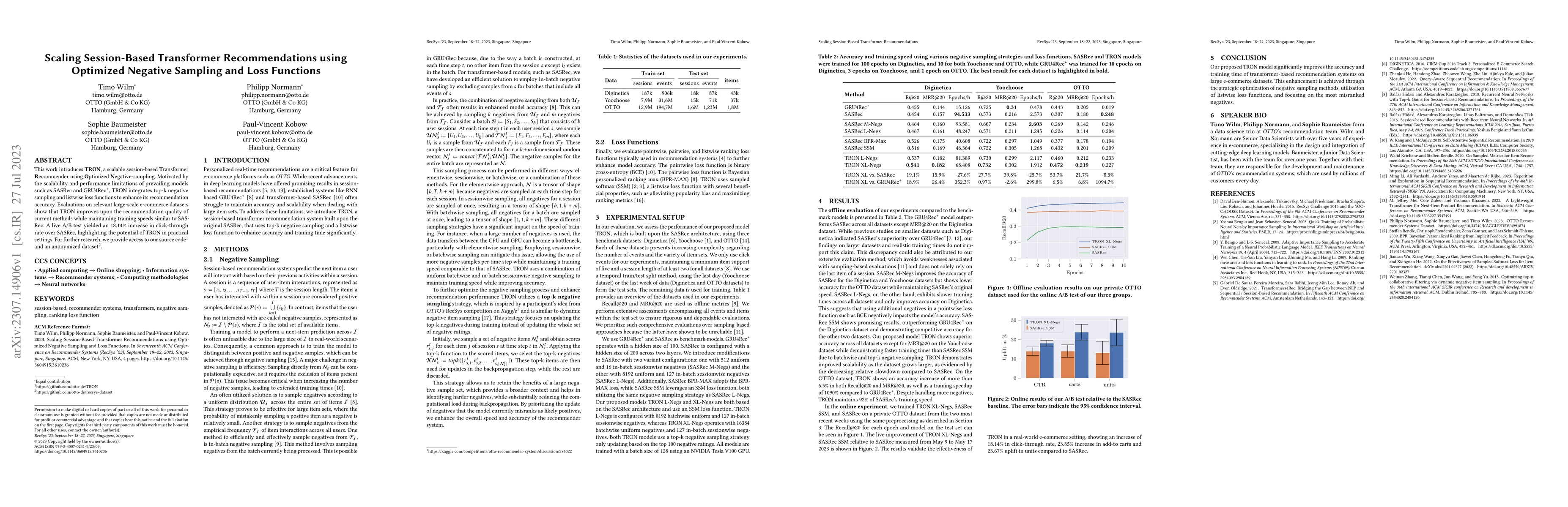 Thumbnail for Scaling Session-Based Transformer Recommendations using Optimized
  Negative Sampling and Loss Functions