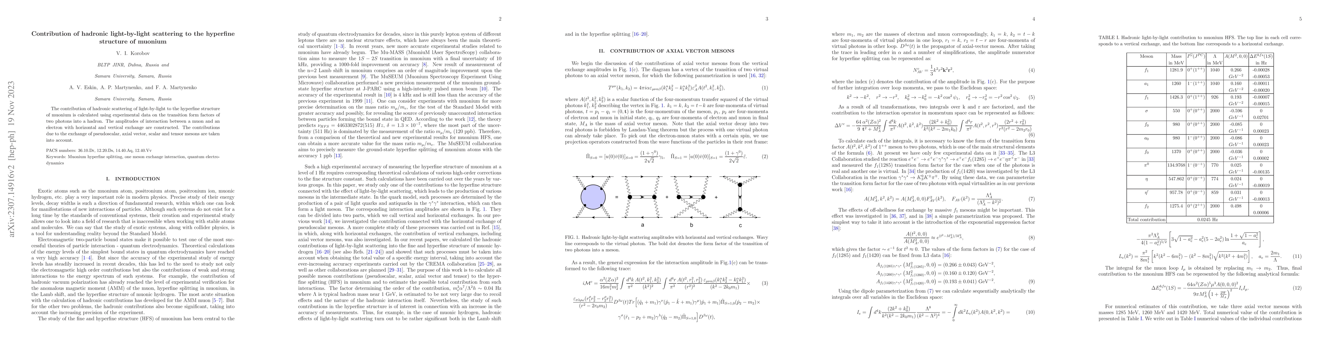 Thumbnail for Contribution of hadronic light-by-light scattering to the hyperfine
  structure of muonium