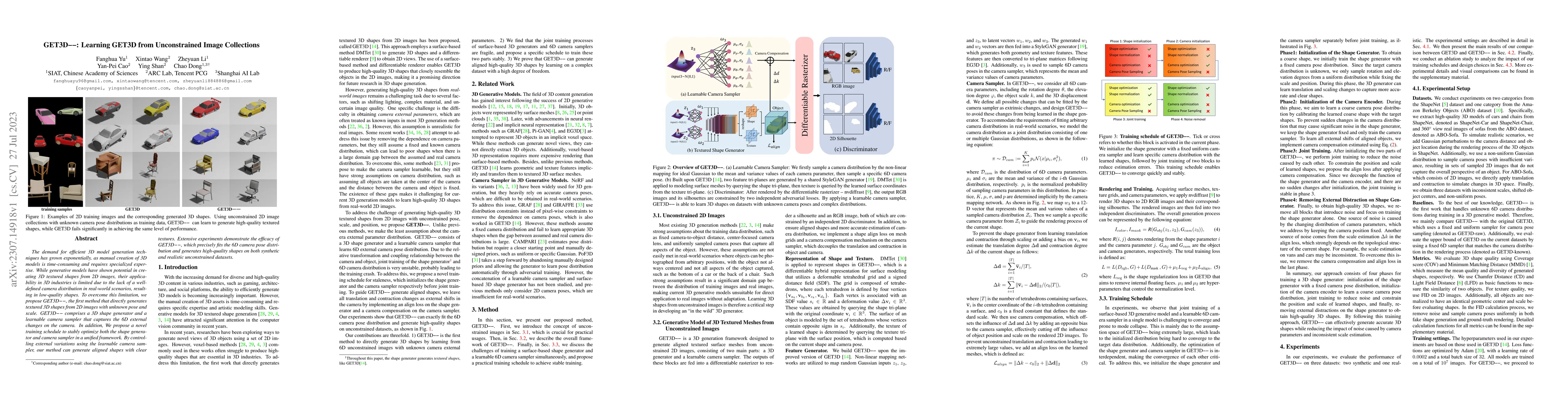 Thumbnail for GET3D--: Learning GET3D from Unconstrained Image Collections