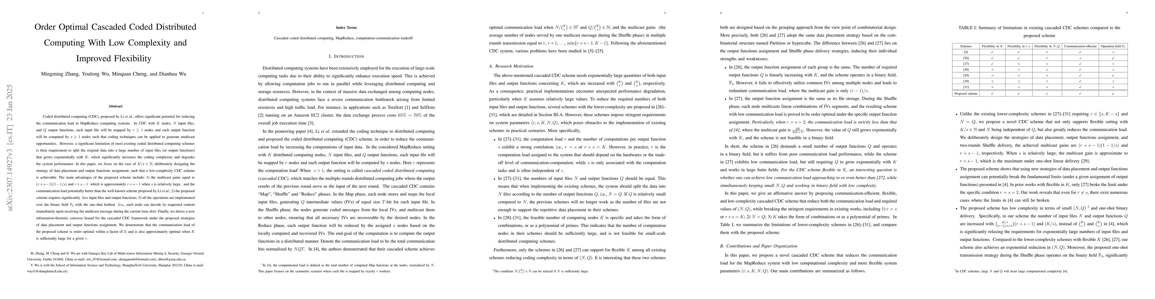 Thumbnail for Cascaded Code Distributed Computing With Low Complexity and Improved
  Flexibility