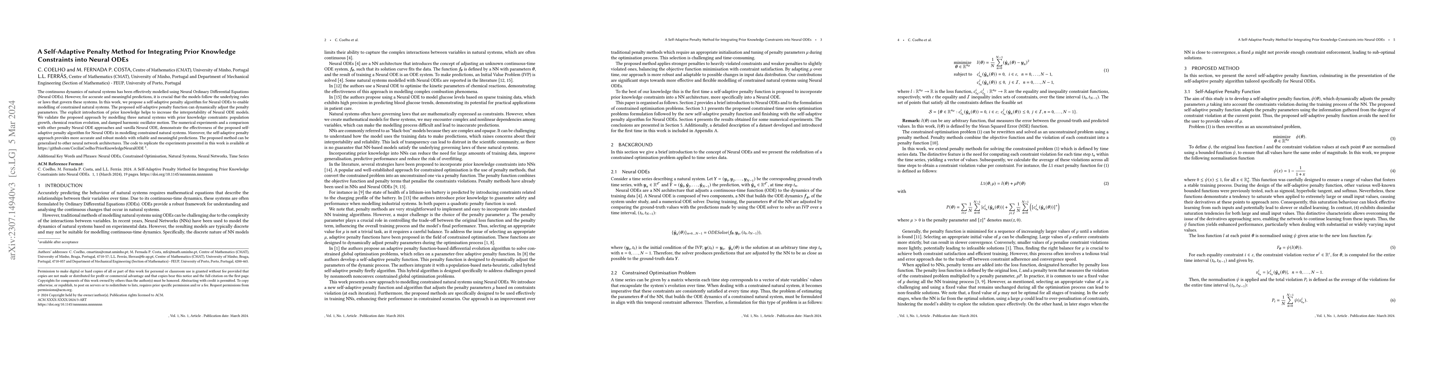 Thumbnail for A Self-Adaptive Penalty Method for Integrating Prior Knowledge
  Constraints into Neural ODEs