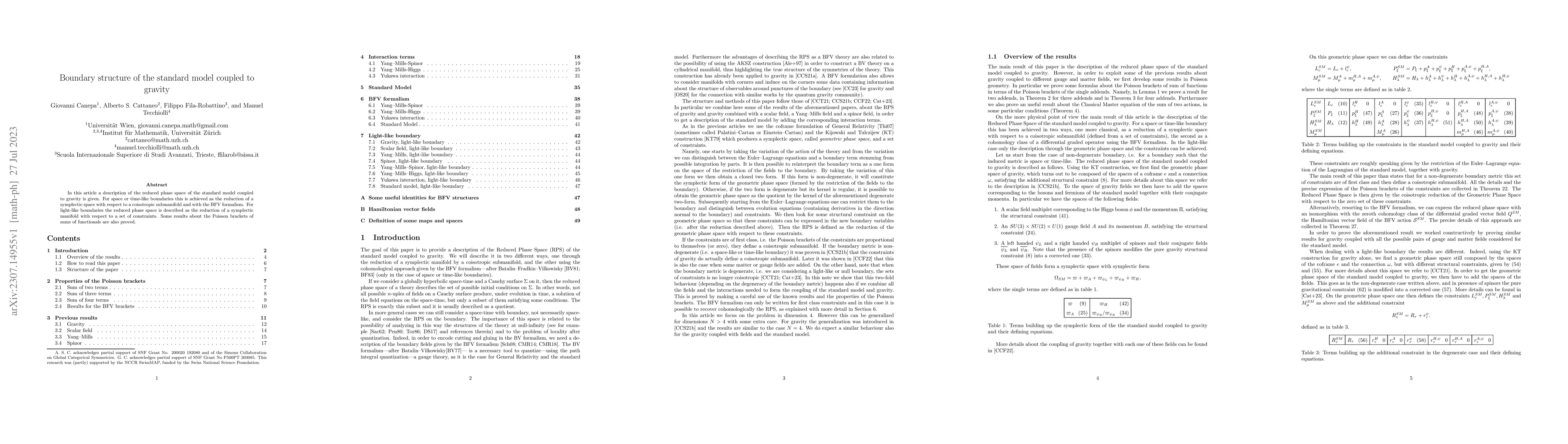 Thumbnail for Boundary structure of the standard model coupled to gravity