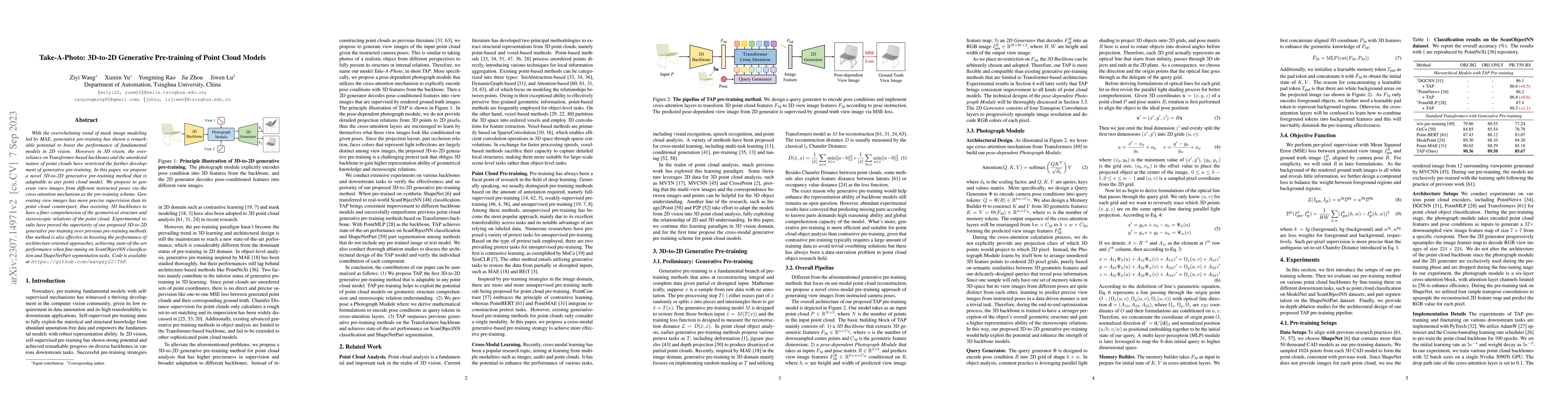 Thumbnail for Take-A-Photo: 3D-to-2D Generative Pre-training of Point Cloud Models