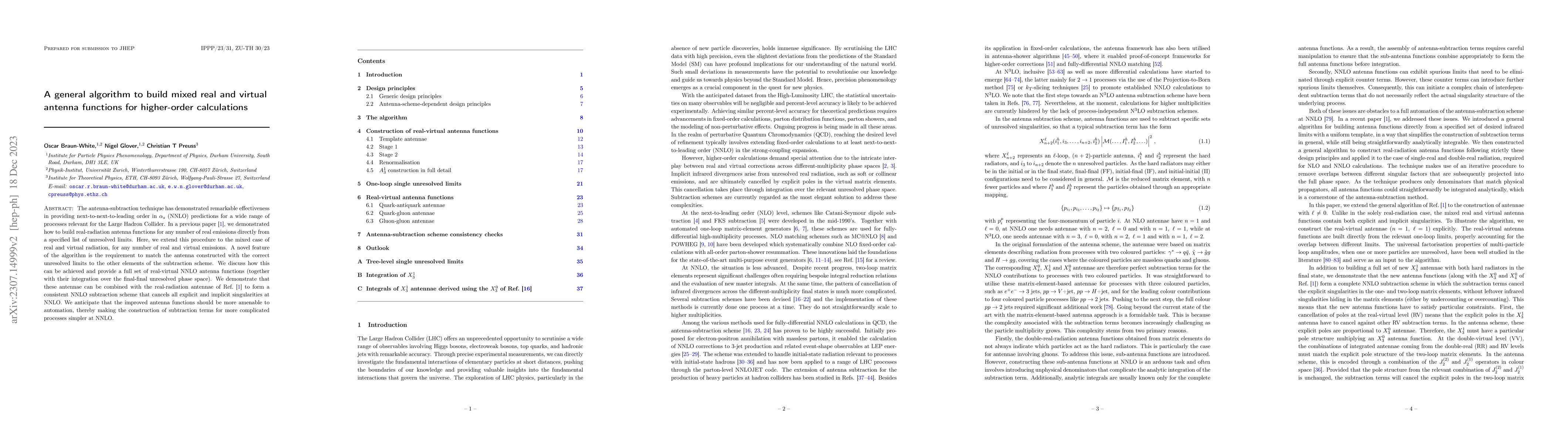 Thumbnail for A general algorithm to build mixed real and virtual antenna functions
  for higher-order calculations