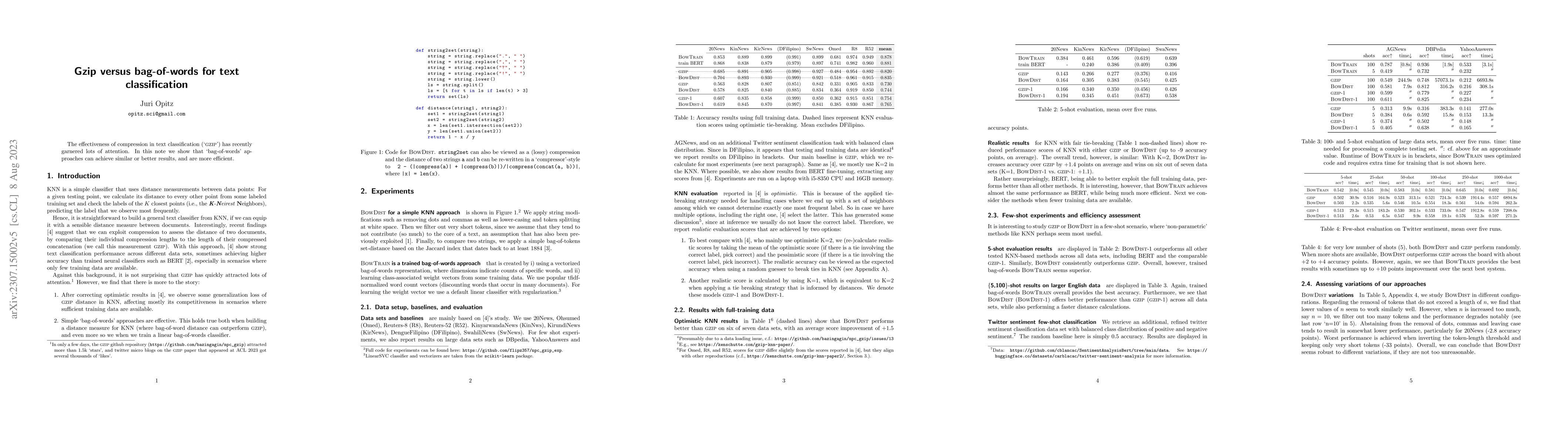 Thumbnail for Gzip versus bag-of-words for text classification