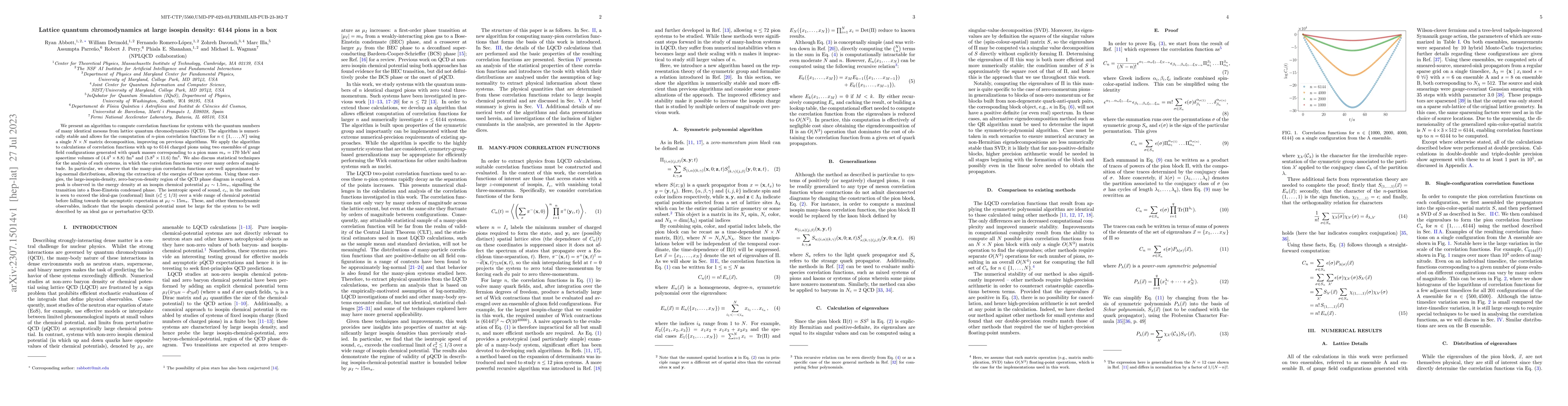 Thumbnail for Lattice quantum chromodynamics at large isospin density: 6144 pions in a
  box