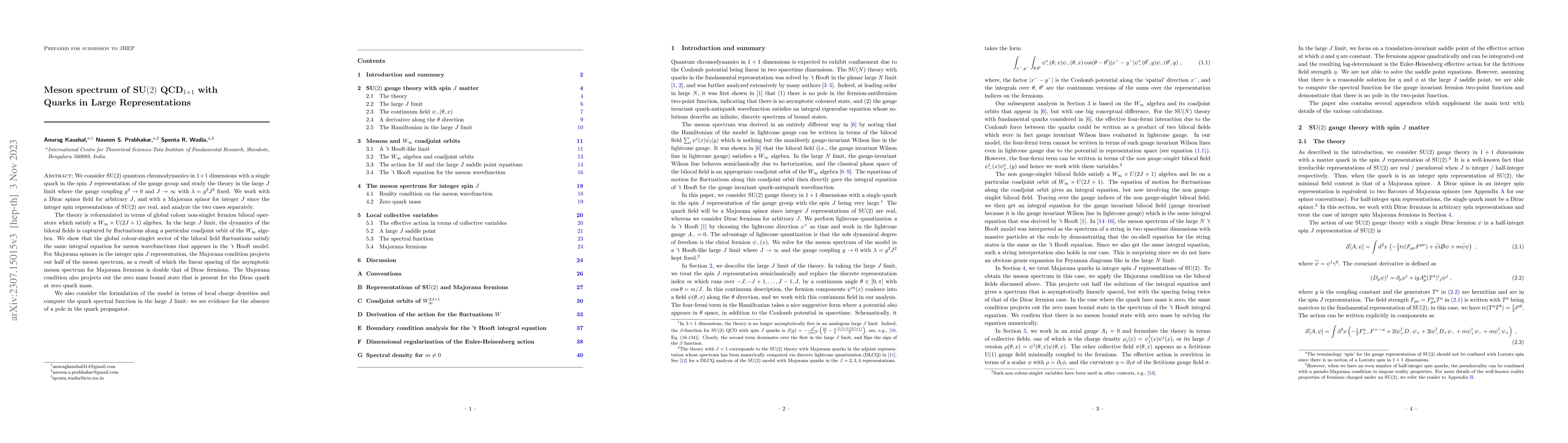 Thumbnail for Meson spectrum of $\text{SU}(2)$ QCD$_{1+1}$ with Quarks in Large
  Representations